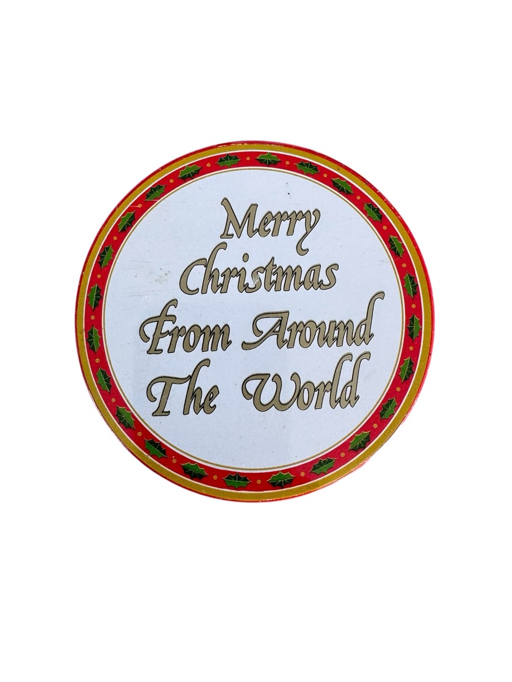 Vintage 1986 “Christmas Around the World” Tin Coaster Set-Set of 6